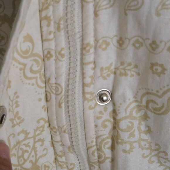 BDG Urban Outfitters Isla Linen Paisley Print Puffer Cropped Jacket Size M - Picture 11 of 13